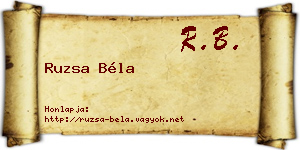 Ruzsa Béla névjegykártya